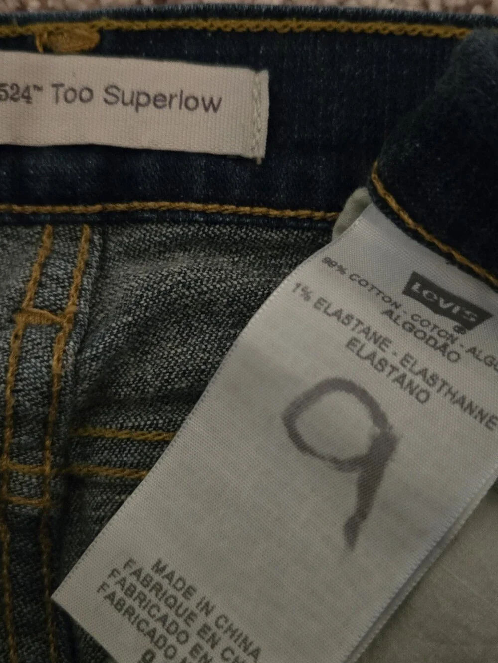 Levis 524 Too Superlow Jeans Womens Sz 9 Straight - Picture 6 of 8